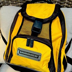 RARE vintage HUMMER backpack. Heavyduty yellow trimmed in black. Sturdy handle.